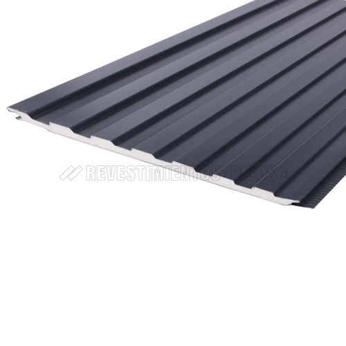 Revestimiento Metálico De Pared Color Negro (caja 8 un.)