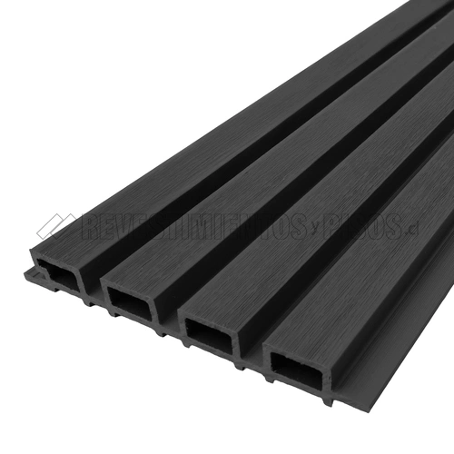 Revestimiento Exterior De Pared Coextruido Color Gris Piedra