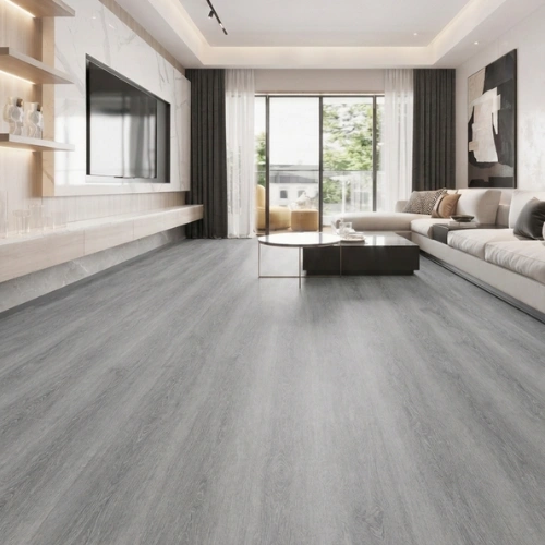 Piso Vinílico SPC De Interior Color Gris Piedra (Caja 12 un.)